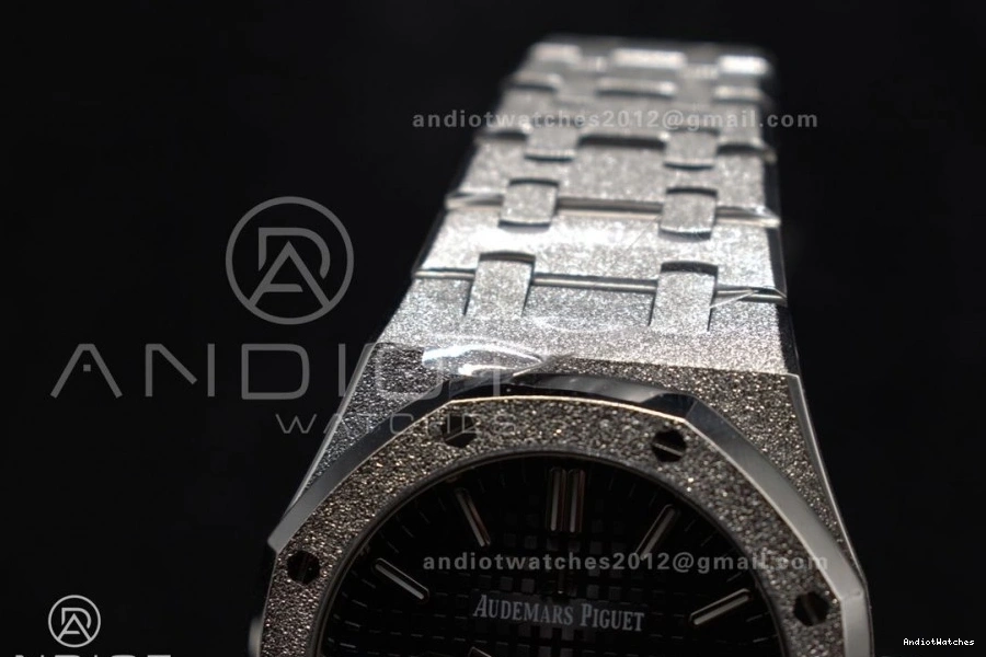 Black Royal Oak Frosted 1034 SA3120 Super Clone Edition Dial Textured SS Thermal SS 1:1 On Bracelet Best 15454 37mm APSF 1107